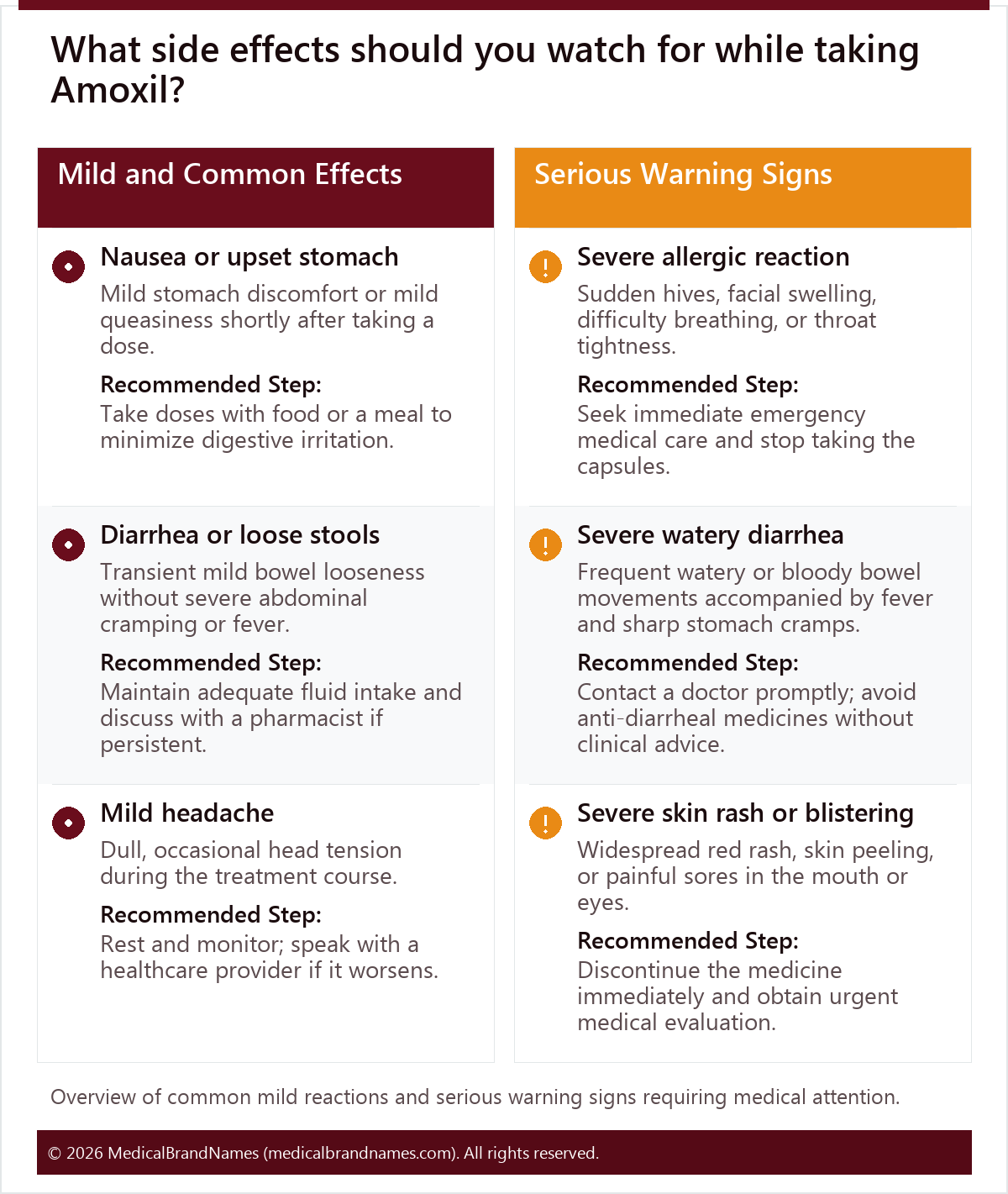 What side effects should you watch for while taking Amoxil?