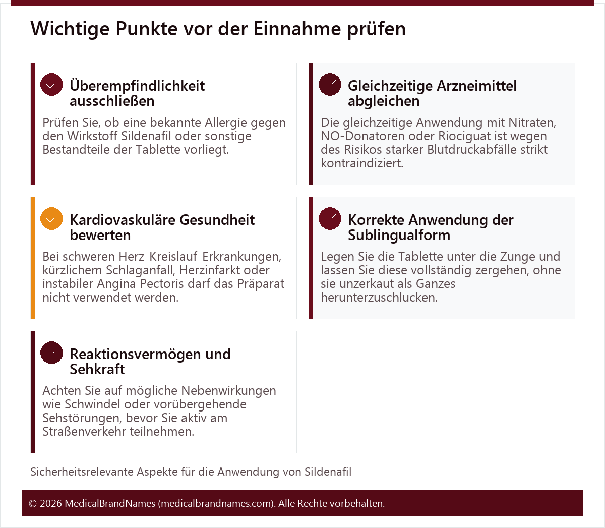 Wichtige Punkte vor der Einnahme prüfen