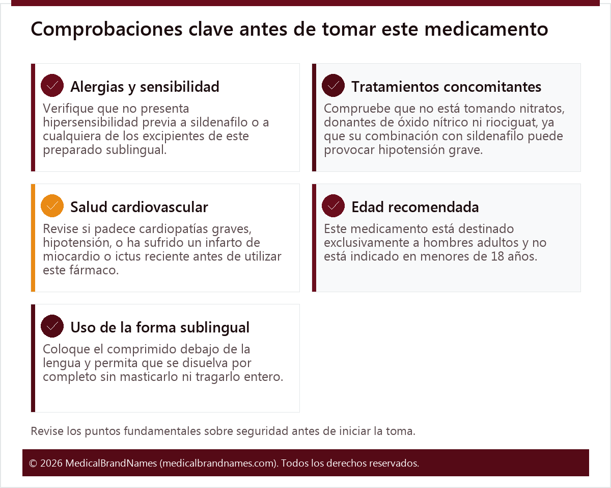 Comprobaciones clave antes de tomar este medicamento