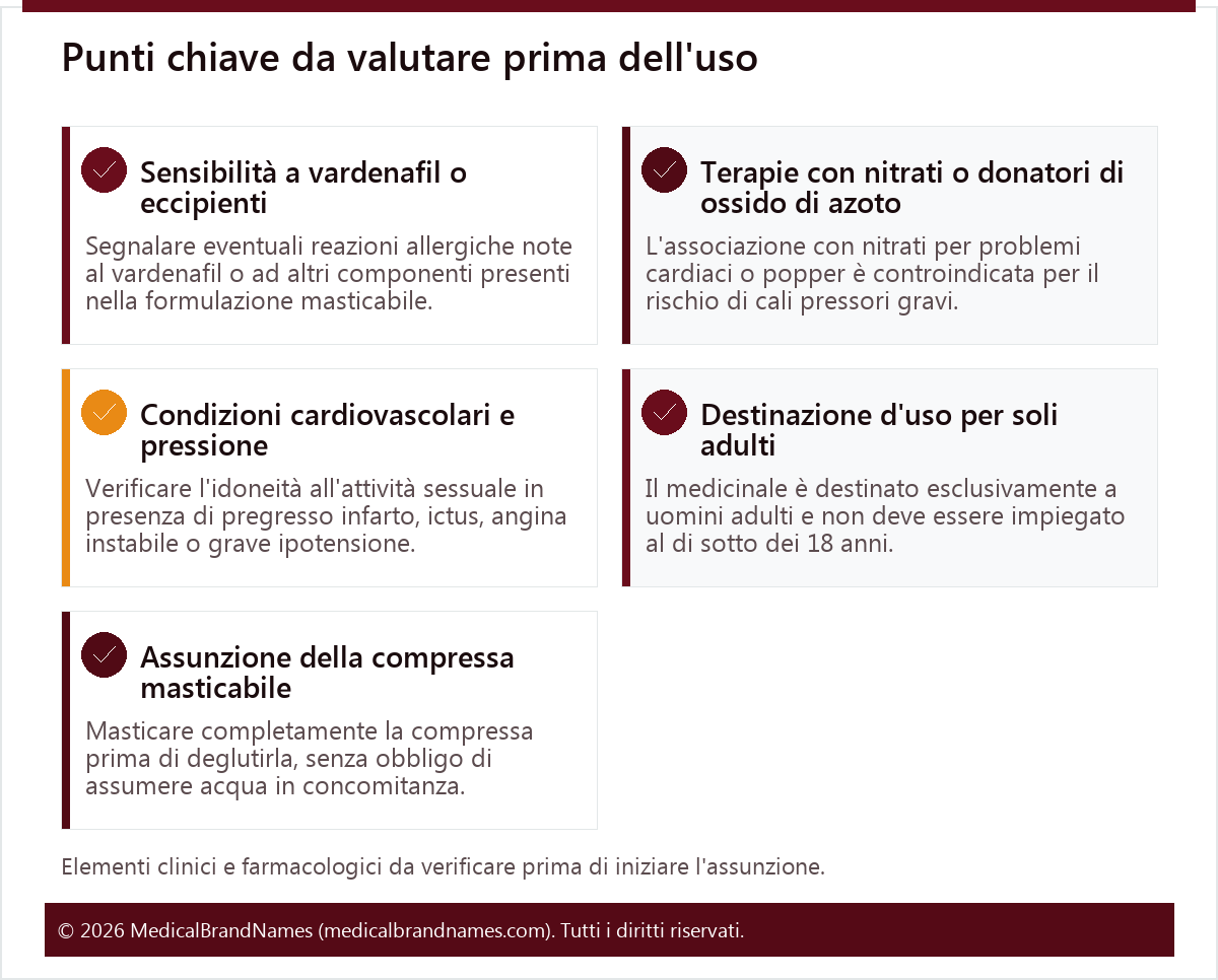 Punti chiave da valutare prima dell'uso