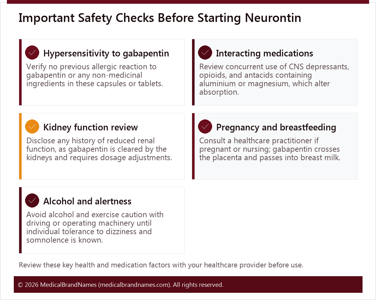 Important Safety Checks Before Starting Neurontin