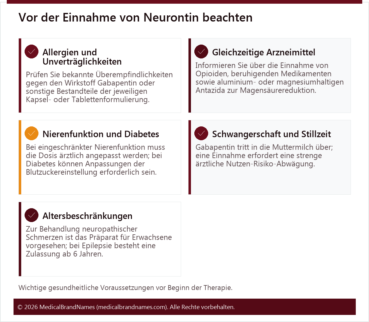 Vor der Einnahme von Neurontin beachten