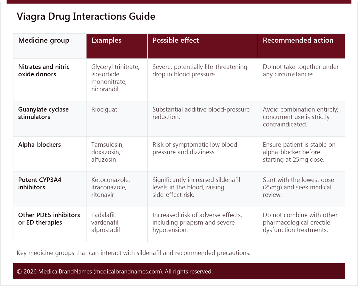 Viagra Drug Interactions Guide